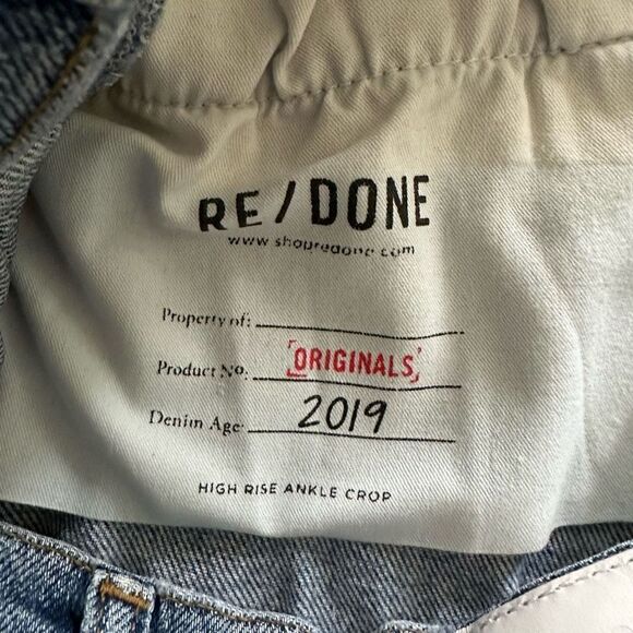 Re/Done Originals High Rise Ankle Crop Jeans - Picture 12 of 12